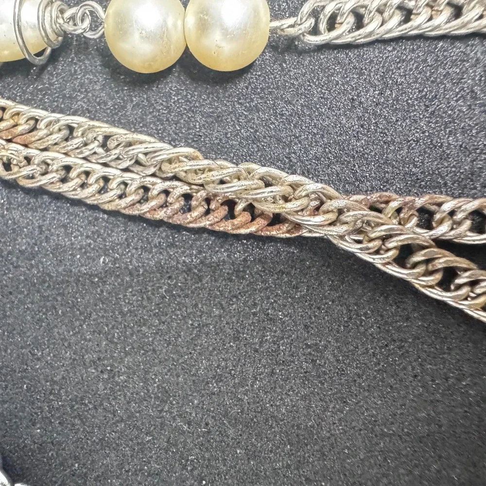 Sarah Coventry 2 Necklace and 1 pair Earring lot Beaded Silver Tone‎ Vintage